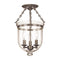 Hudson Valley 251 Hampton 3-lt Semi Flush, Plain Glass