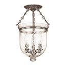 Hudson Valley 251 Hampton 3-lt Semi Flush, Diamond Cut Glass