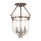 Hudson Valley 251 Hampton 3-lt Semi Flush, Diamond Cut Glass