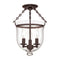 Hudson Valley 251 Hampton 3-lt Semi Flush, Plain Glass