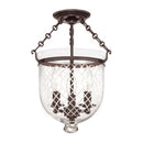Hudson Valley 251 Hampton 3-lt Semi Flush, Diamond Cut Glass