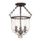 Hudson Valley 251 Hampton 3-lt Semi Flush, Diamond Cut Glass