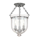 Hudson Valley 251 Hampton 3-lt Semi Flush, Plain Glass