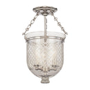 Hudson Valley 251 Hampton 3-lt Semi Flush, Diamond Cut Glass