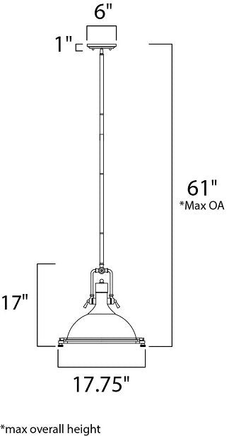 Maxim 25109 Hi-Bay 1-lt 17.75" Pendant