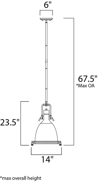 Maxim 25116 Hi-Bay 1-lt 14" Pendant