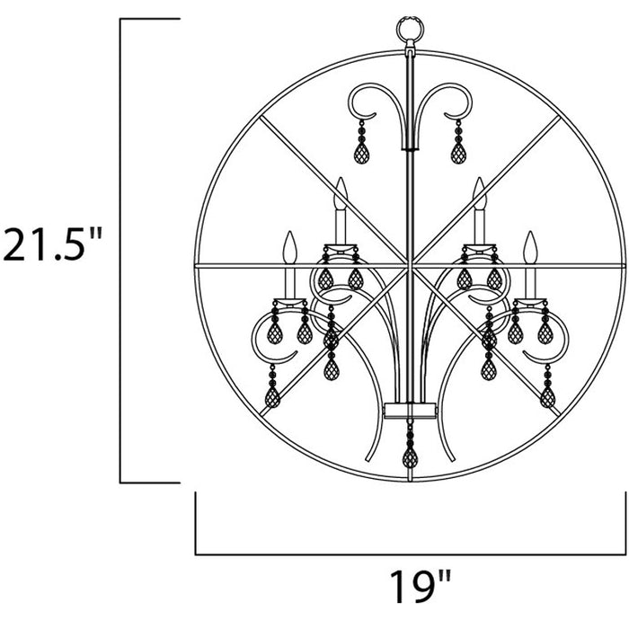 Maxim 25142 Orbit 4-lt 19" Pendant