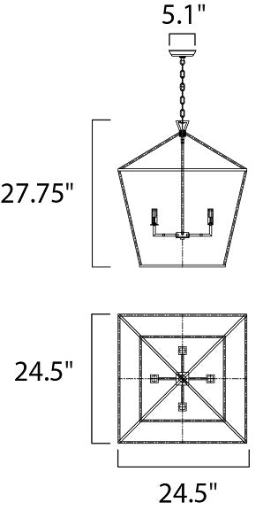 Maxim 25155 Abode 4-lt 24.5" Chandelier