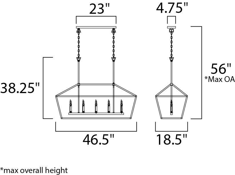 Maxim 25157 Abode 5-lt 46.5" Chandelier