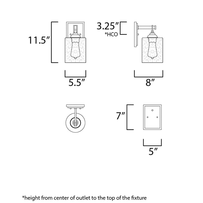 Maxim 25271 Stonehenge 1-lt 6" Wall Sconce