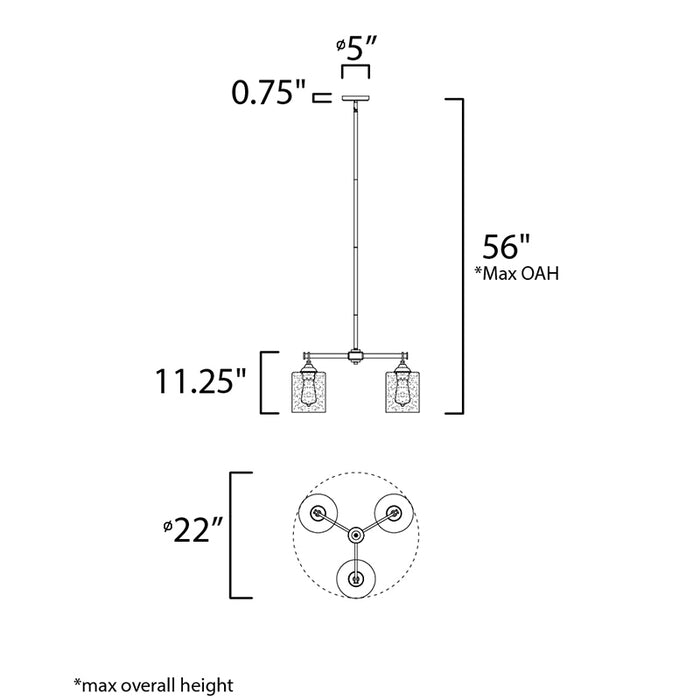 Maxim 25273 Stonehenge 3-lt 22" Chandelier