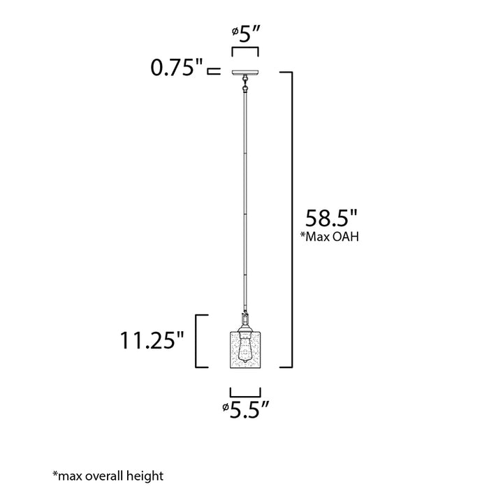 Maxim 25279 Stonehenge 1-lt 6" Pendant