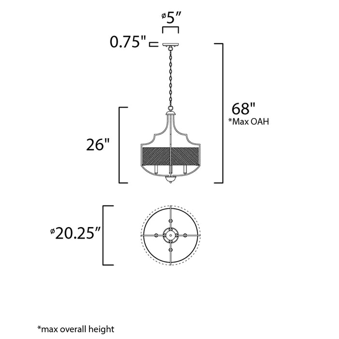 Maxim 25284 Savant 4-lt 20" Chandelier