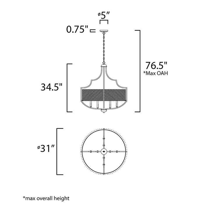 Maxim 25288 Savant 8-lt 31" Chandelier