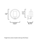 Maxim 25291 Meridian 1-lt 13" Wall Sconce