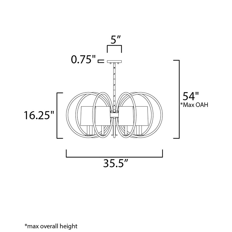 Maxim 25297 Meridian 7-lt 36" Chandelier