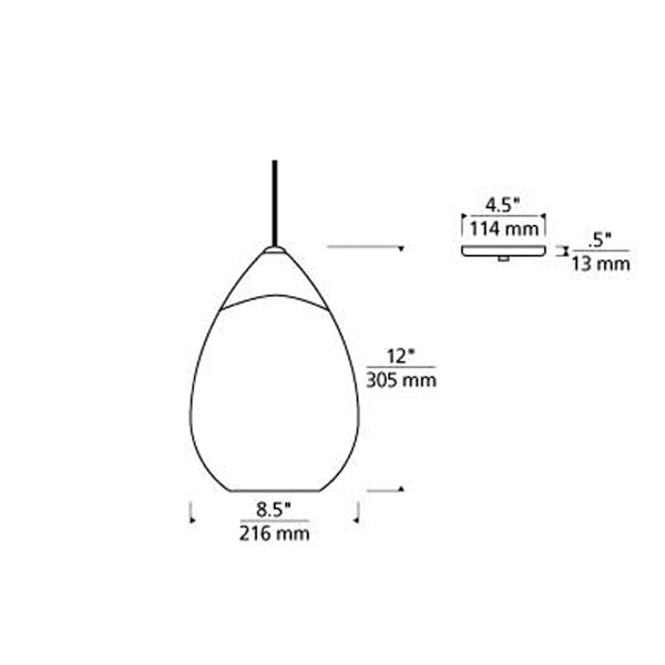 Tech 700TDALIGP Alina Grande 1-lt 9" LED Pendant