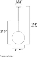 Maxim 26034 Vesper 1-lt 11.75" Pendant