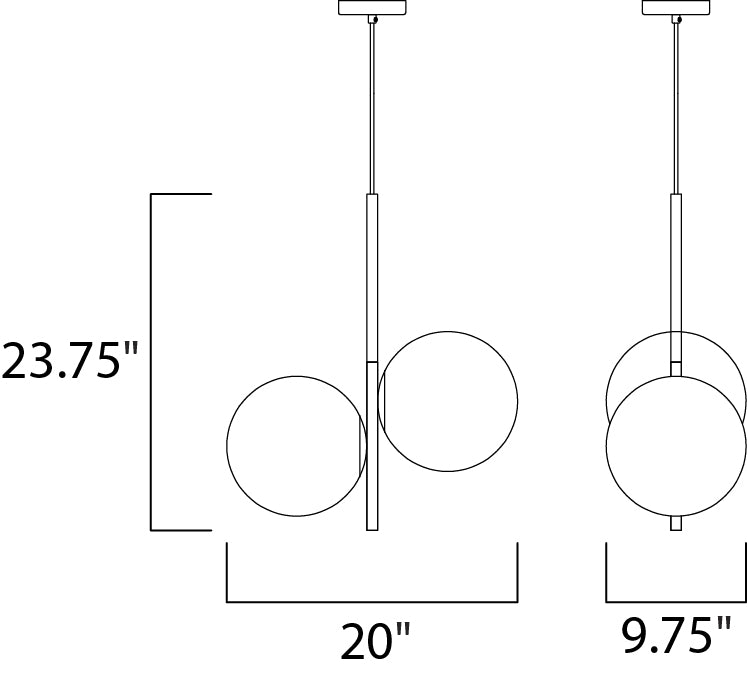 Maxim 26035 Vesper 2-lt 20" Pendant