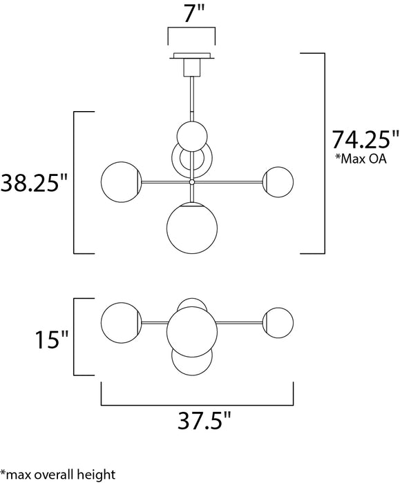 Maxim 26037 Vesper 5-lt 37.5" Pendant