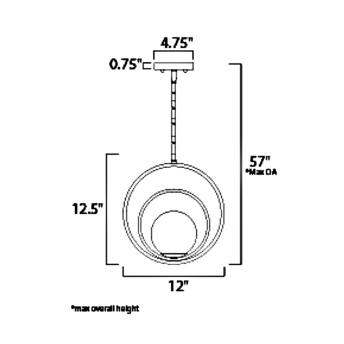 Maxim 26052 Coronet 1-lt 12" Pendant