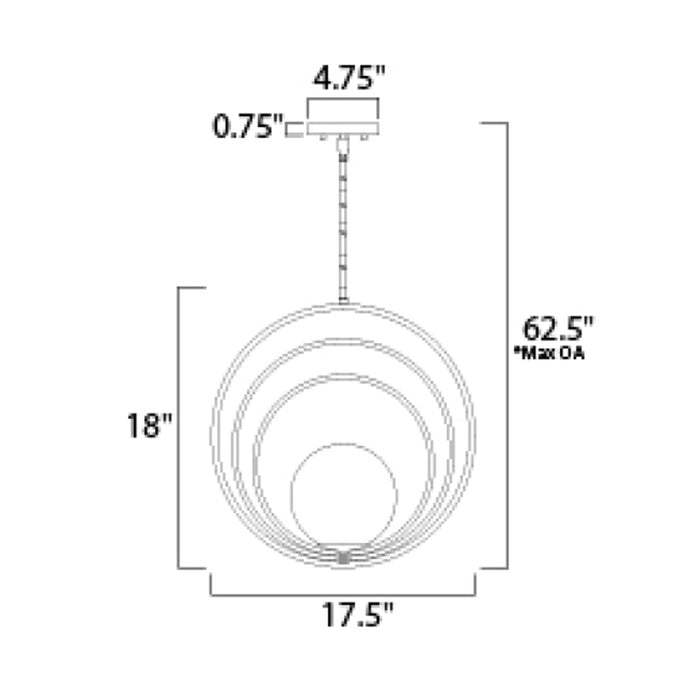 Maxim 26054 Coronet 1-lt 18" Pendant