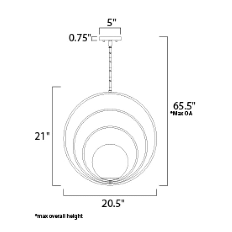 Maxim 26056 Coronet 1-lt 21" Pendant