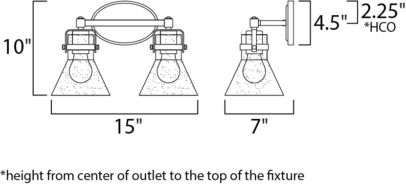 Maxim 26112 Seafarer 2-lt 15" Bath Vanity With Bulbs