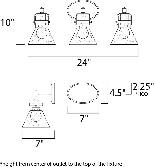 Maxim 26113 Seafarer 3-lt 24.25" Bath Vanity With Bulbs