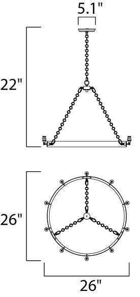 Maxim 26273 Noble 6-lt 26" Chandelier