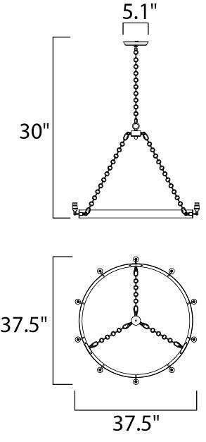 Maxim 26275 Noble 10-lt 37.5" Chandelier