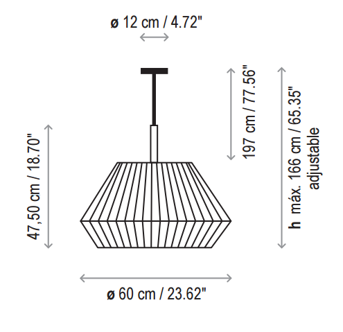 Bover Mei 60 1-lt 24" Pendant