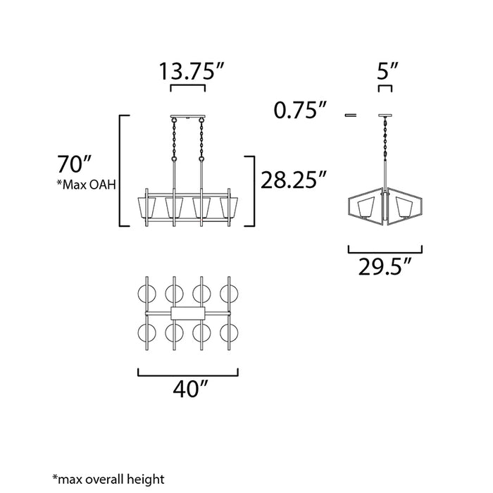 Maxim 26358 Oblique 8-lt 40" Linear Pendant