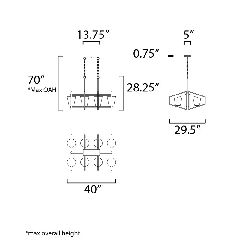 Maxim 26358 Oblique 8-lt 40" Linear Pendant