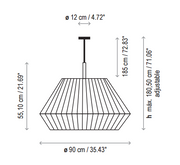 Bover Mei 90 3-lt 35" Pendant