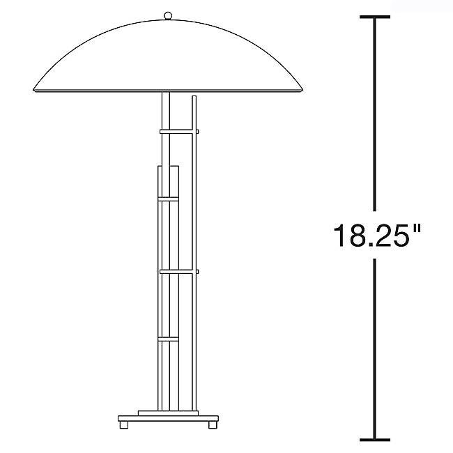 Hubbardton Forge 268422 Metra Double 4-lt 18" Tall Table Lamp