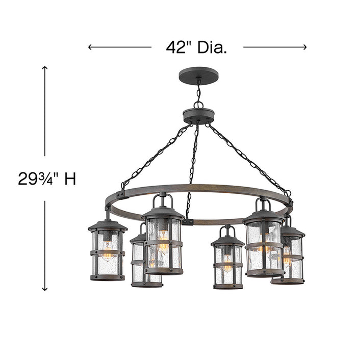 Hinkley 2689 Lakehouse Medium 6-lt 42" LED Outdoor Chandelier