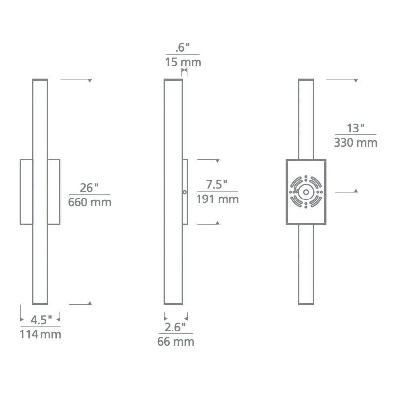 Visual Comfort 700OWCHAS Chara Square 26 26" Tall LED Outdoor Wall Light