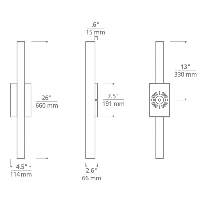 Tech 700OWCHAS Chara Square 26 26" Tall LED Outdoor Wall Light