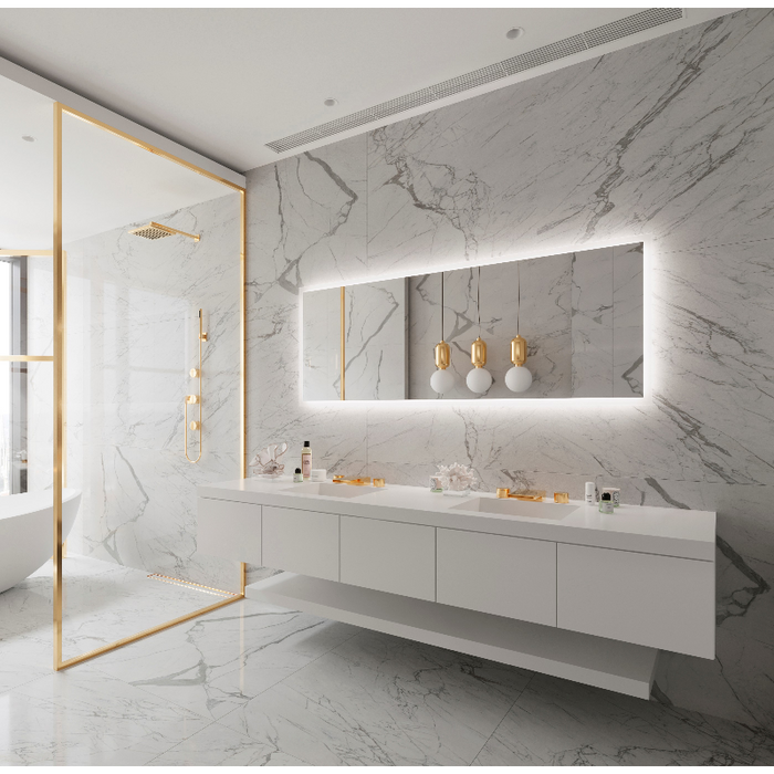 Paris Mirror Rectangle 79 x 30 LED Backlit Mirror, RGB
