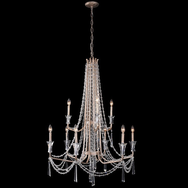 Varaluz 270C09 Barcelona 9-lt 35" Crystal  2-Tier Chandelier