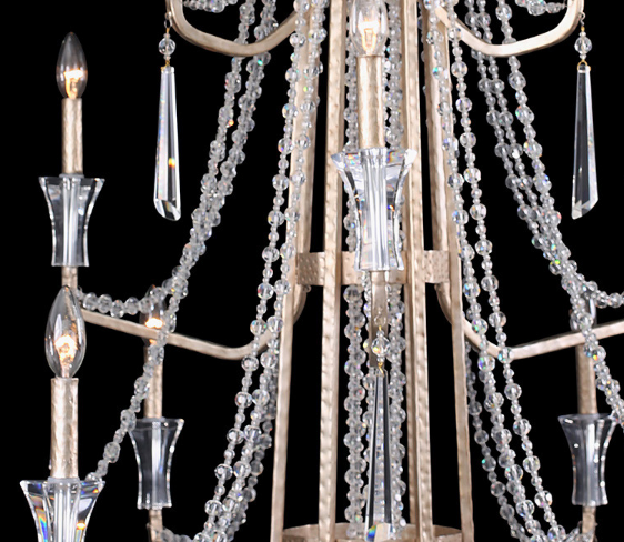 Varaluz 270C12 Barcelona 12-lt 44" Crystal 3-Tier Chandelier