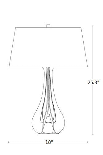 Hubbardton Forge 273085 Lino 1-lt 25" Tall Table Lamp