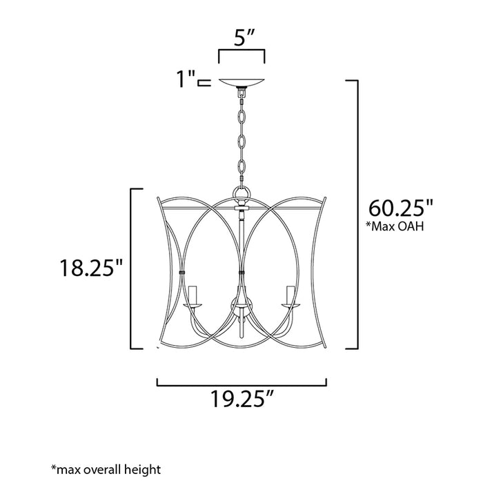 Maxim 27594 Trellis 4-lt 19" Chandelier