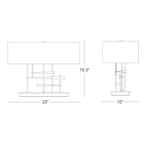 Hubbardton Forge 277670 Cavaletti 2-lt 20" Table Lamp