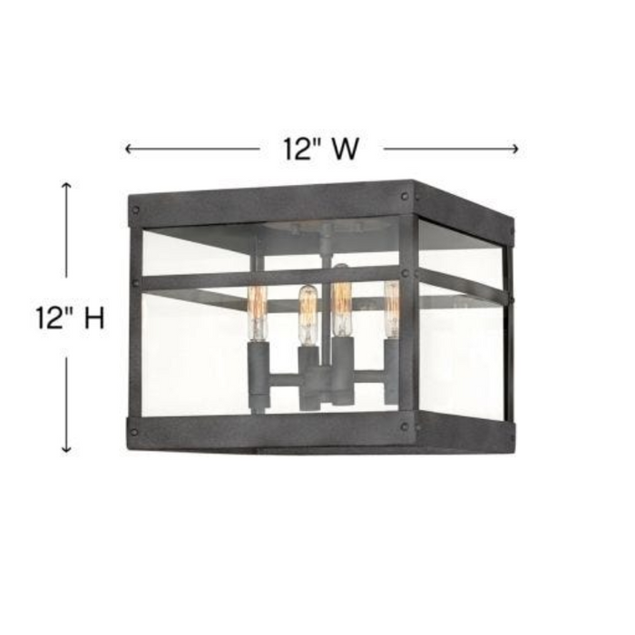 Hinkley 2803 Porter 4-lt 12" LED Flush Mount