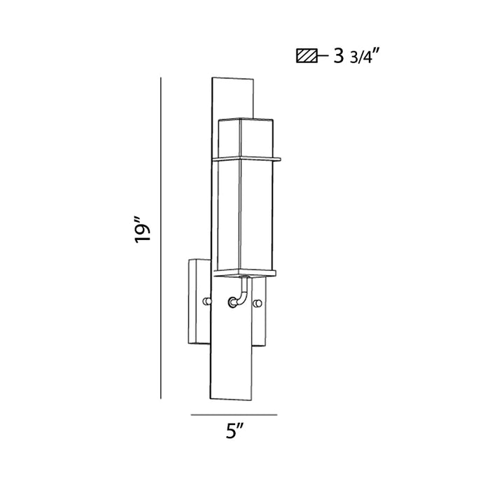 Eurofase 28053 Muller 1-lt 19" Tall Outdoor Wall Sconce