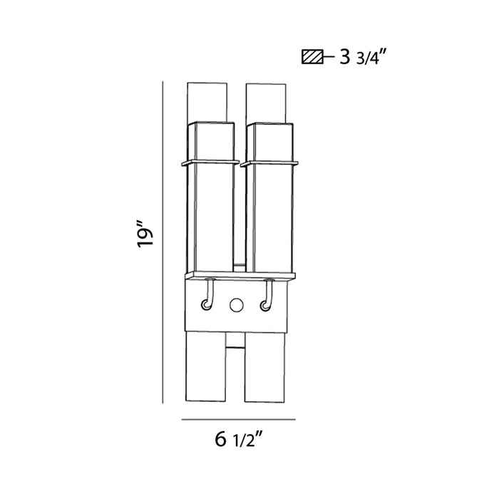 Eurofase 28054 Muller 2-lt 19" Tall Outdoor Wall Sconce