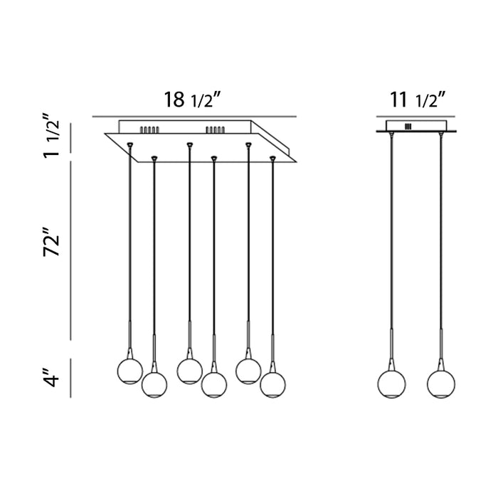 Eurofase 28168 Patruno 6-lt 19" LED Chandelier