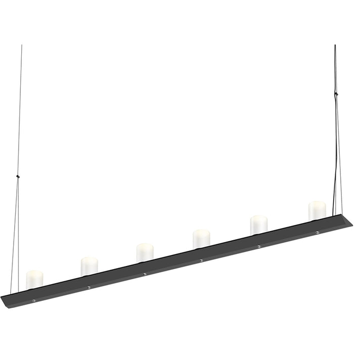 Sonneman 2858-SW Votives 12-lt 48" LED Bar Pendant with Clear Etched Glass